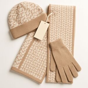 NWT MICHAEL Michael Kors "MK" Monogramed  Knit 3-Piece Set